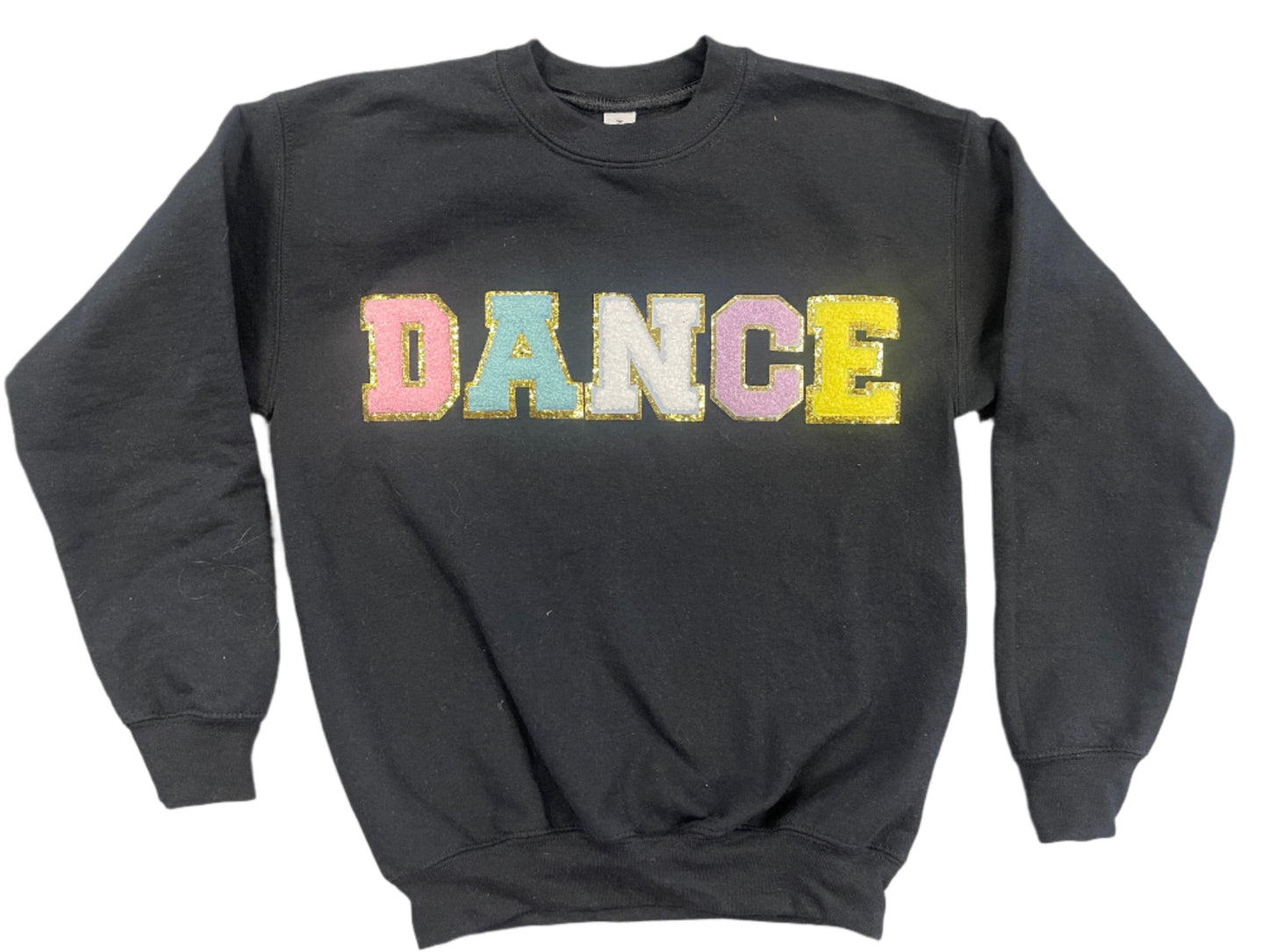 DANCE Chenille Letters Crew Neck Sweatshirt