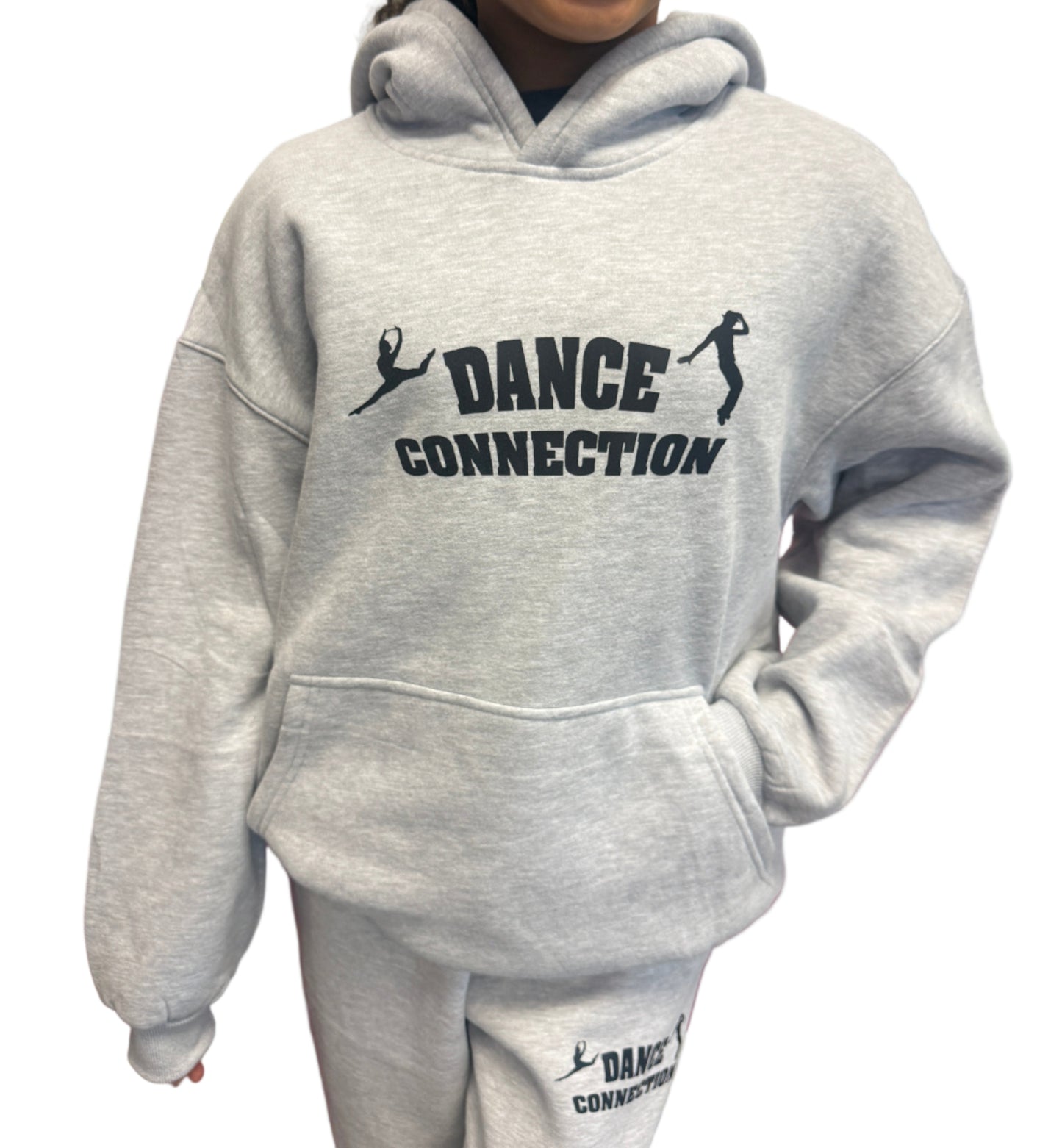 Oversized Hoodie & Joggers Sweatsuit Set Light Gray