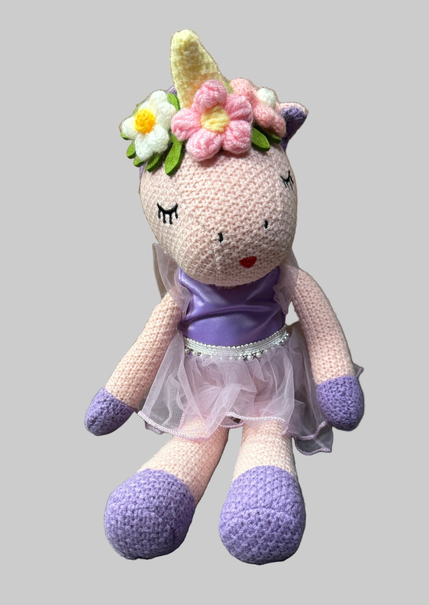 Crocheted Unicorn Ballerina 16 inch