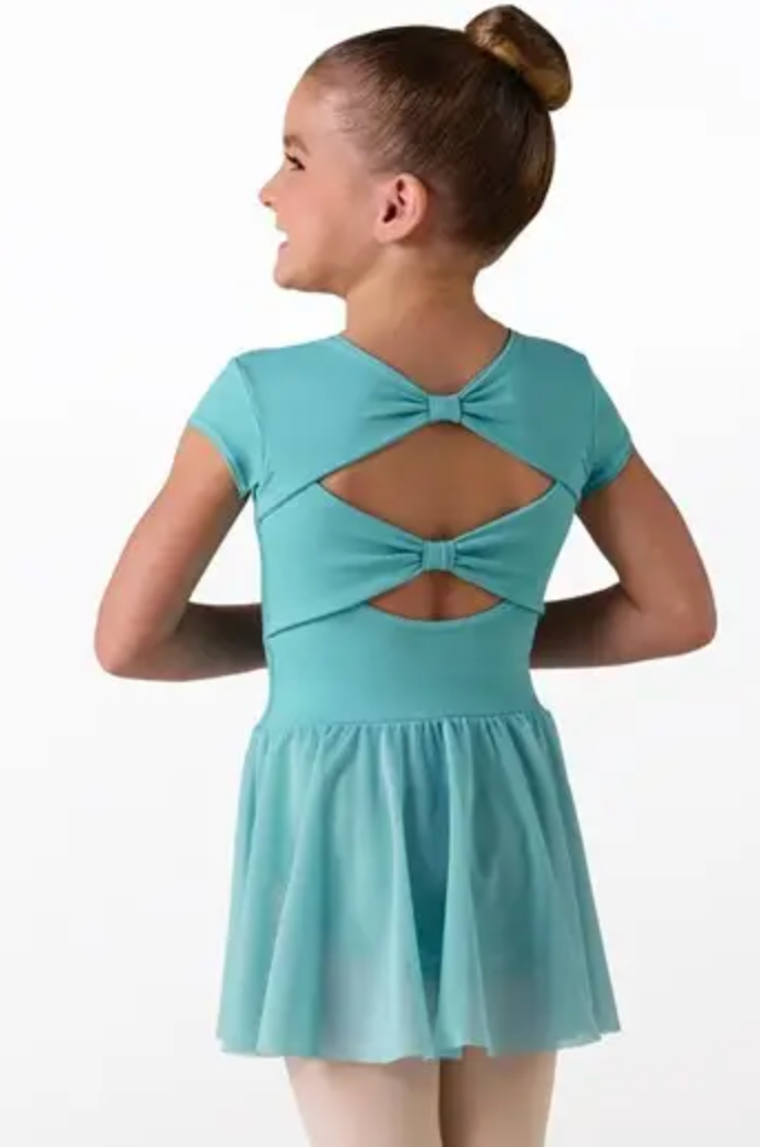 Kids Cap Sleeve Bow Back Dress