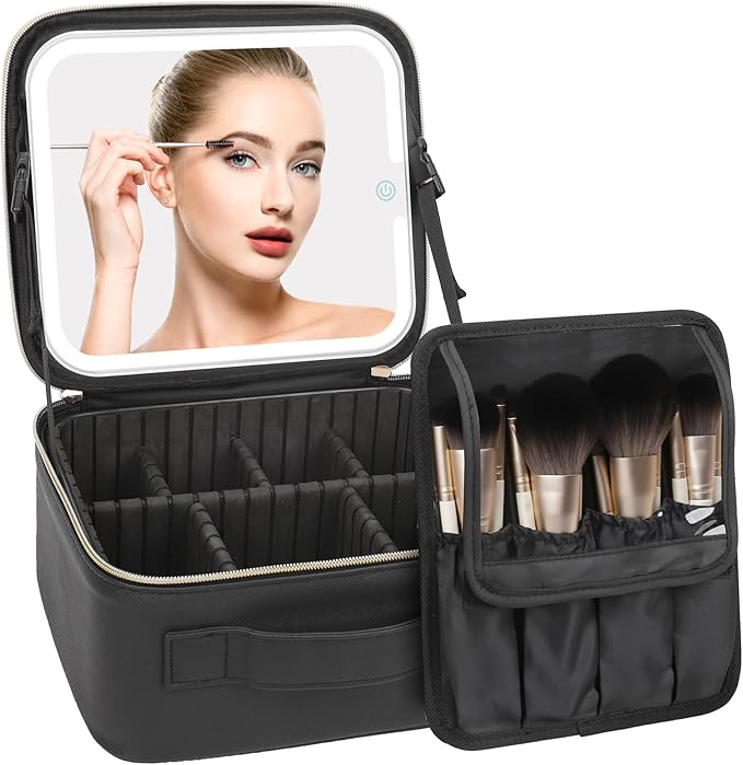 Makeup Case with LED Light up Mirror