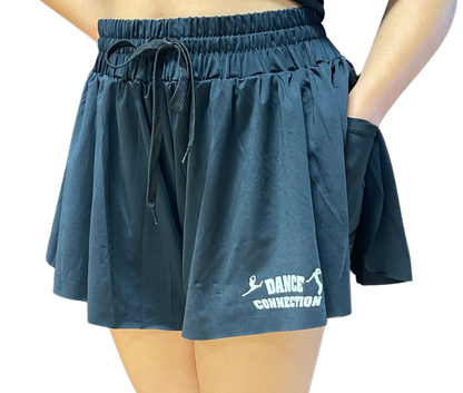 Women's Butterfly Shorts -White Dance Connection Logo