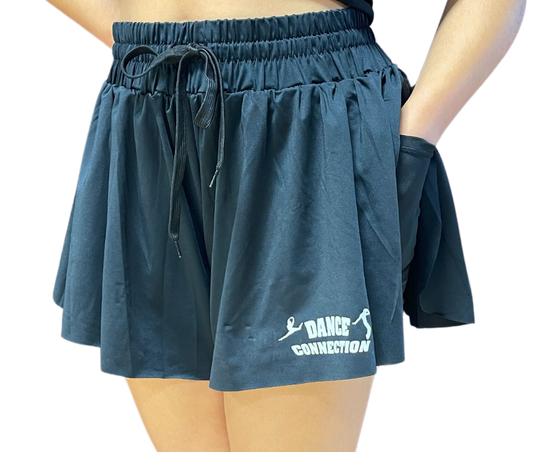 Women's Butterfly Shorts -White Dance Connection Logo