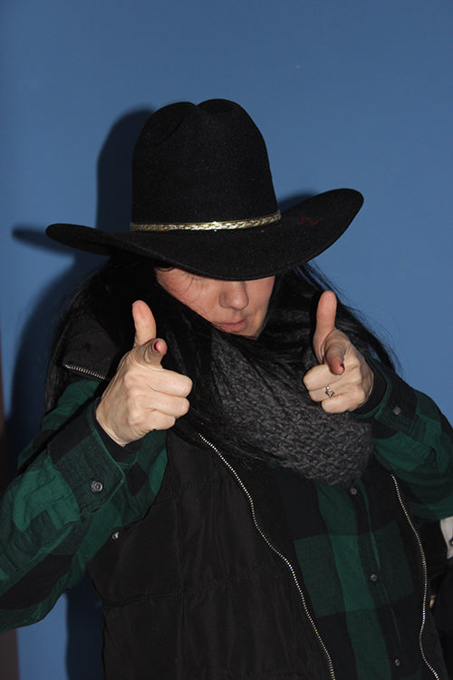 Black Cowboy Hat w/ Gold Trim