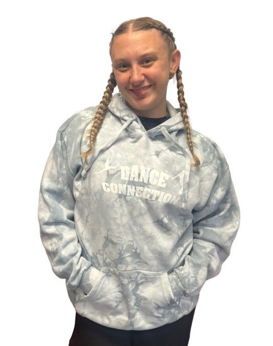Oversized Dance Connection Hoodie Silver Tie-Dye