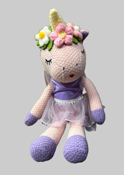 Crocheted Unicorn Ballerina 16 inch
