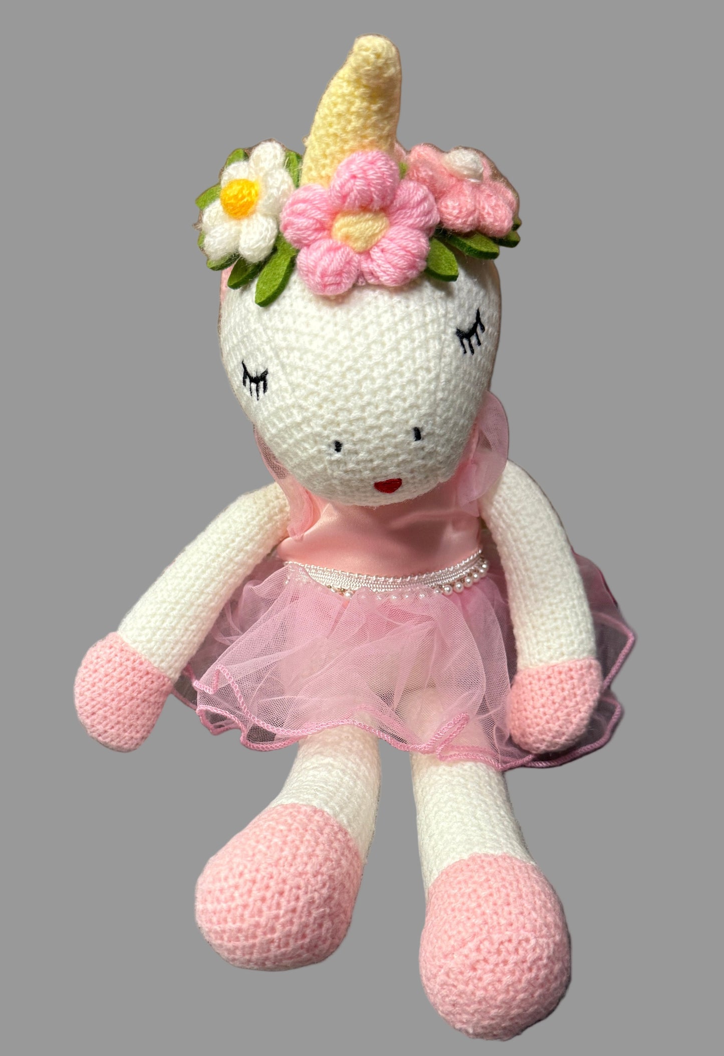 Crocheted Unicorn Ballerina 16 inch