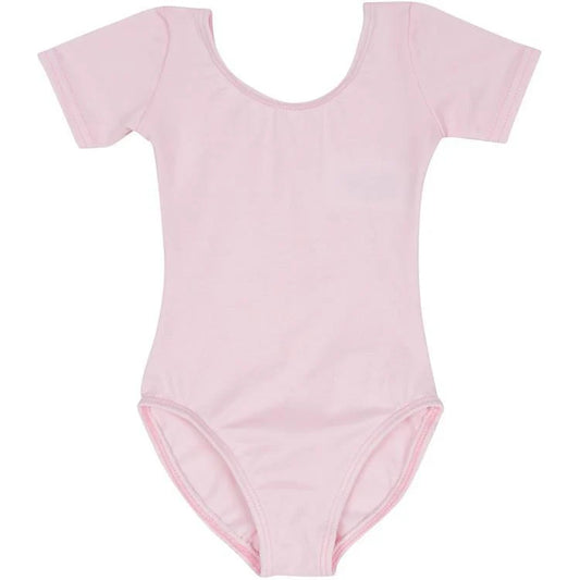 Body Wrappers Short Sleeve Pink Leotard