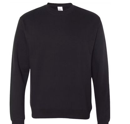 Adult Black Crew Neck Sweatshirt