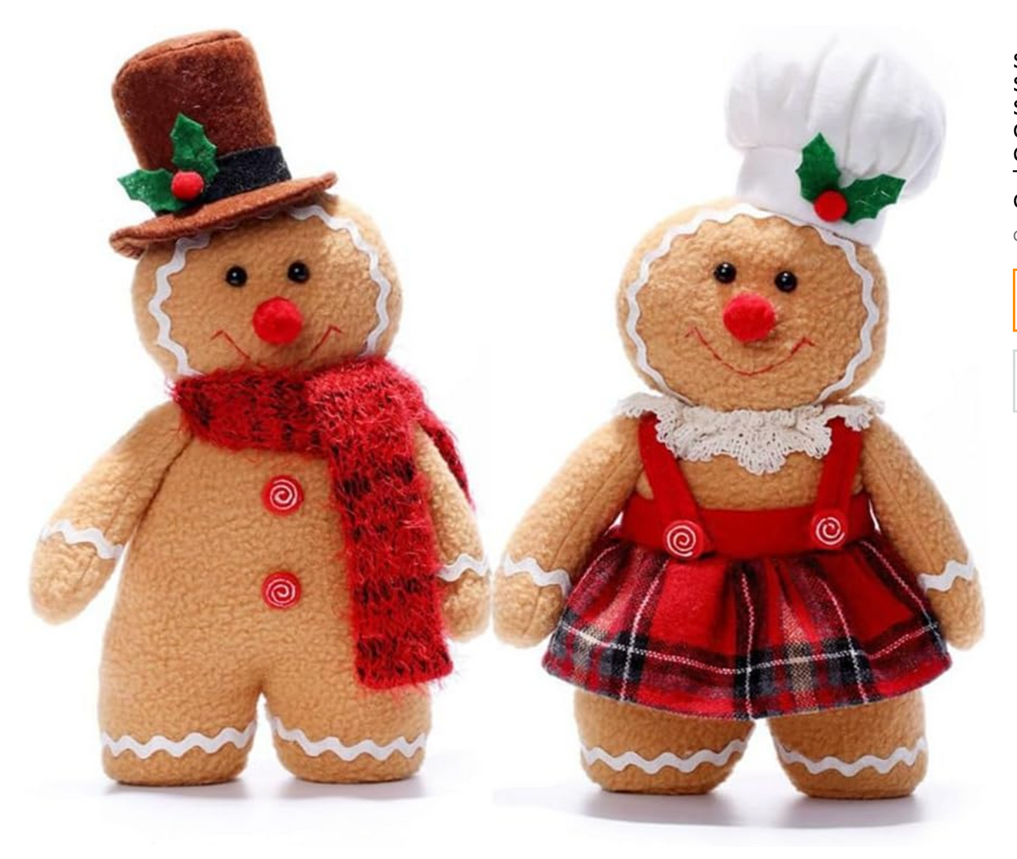 Gingerbread Plush Stuffed Animal 12 inch