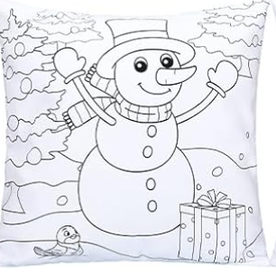 Christmas Coloring Pillow Case w/ 8 washable markers