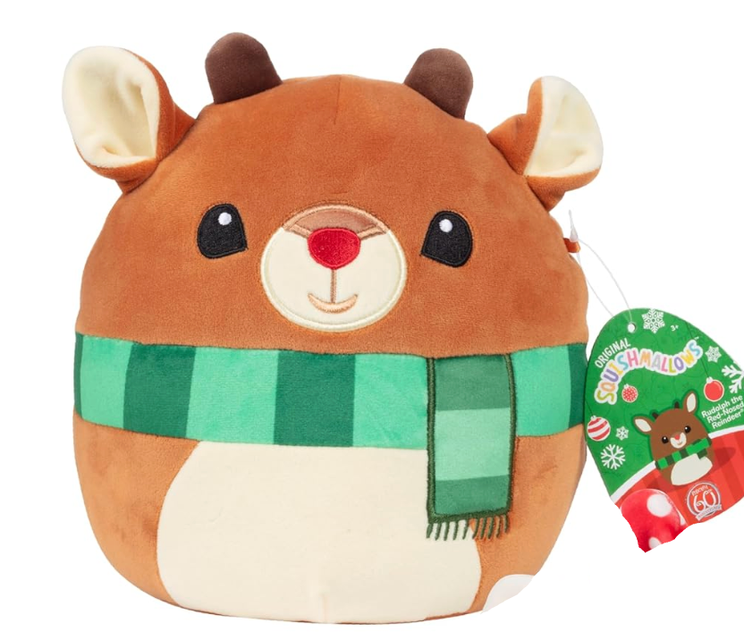 Squishmallows Original 8-Inch Rudolph the Red Nose Reindeer