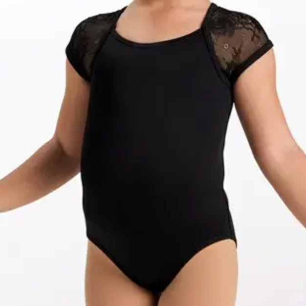 Kids Lace Cap Sleeve Leotard