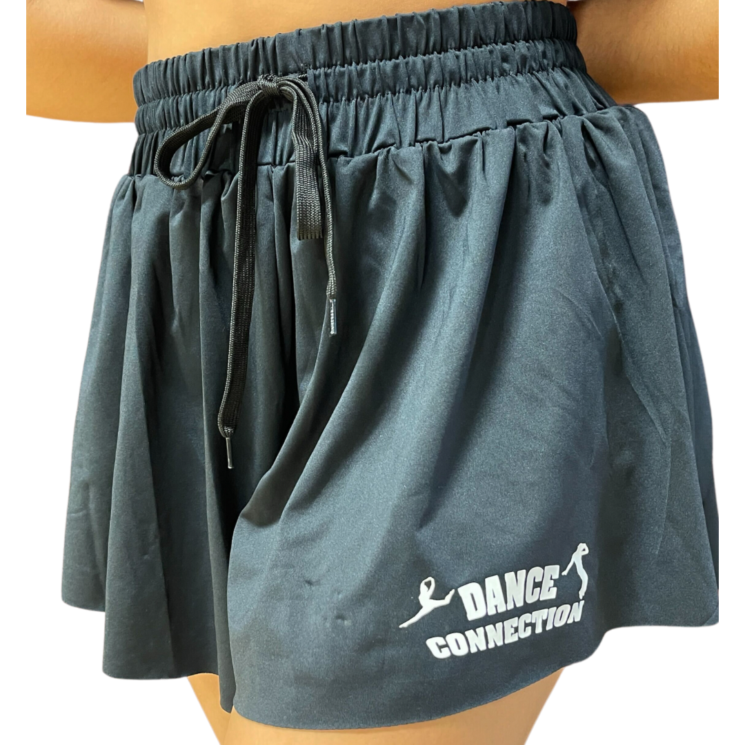 Women's Butterfly Shorts -White Dance Connection Logo